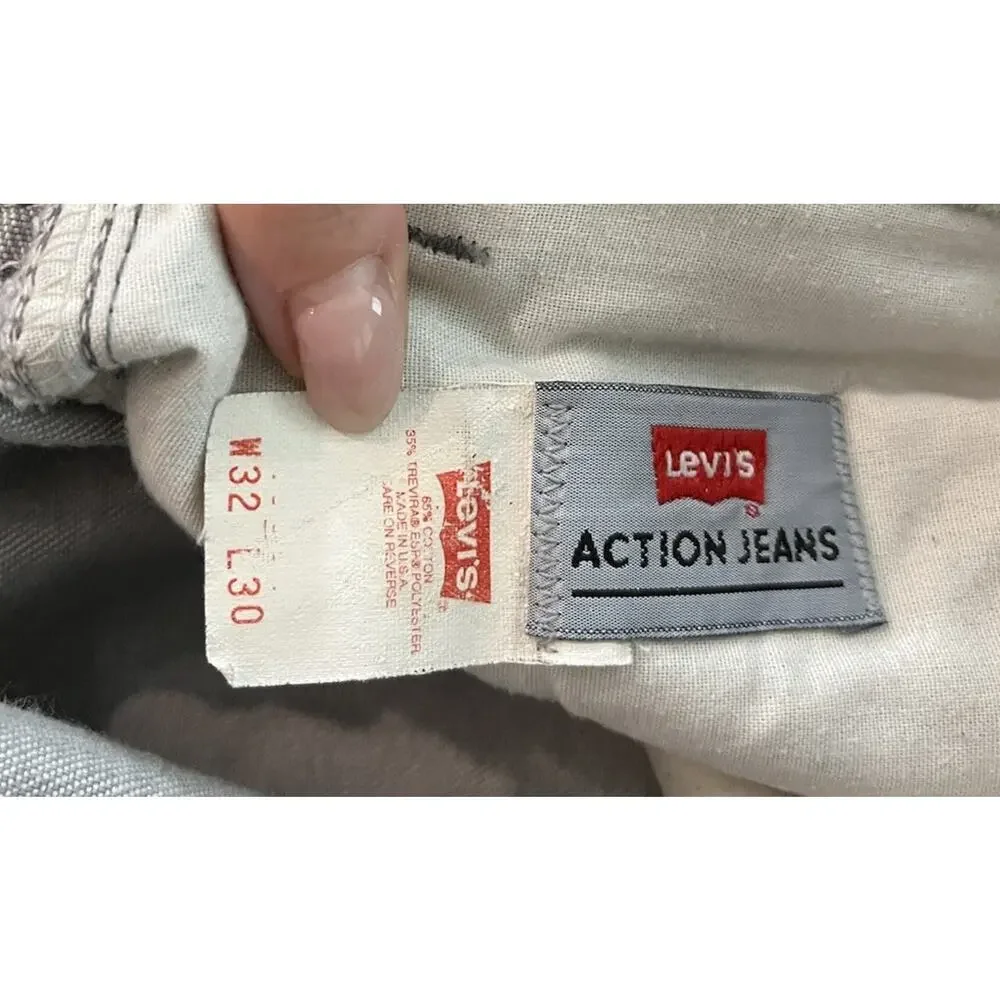 Levi's Vintage Orange Tab Light Gray Men's Action Jeans W32 L30 Made‎ in USA
